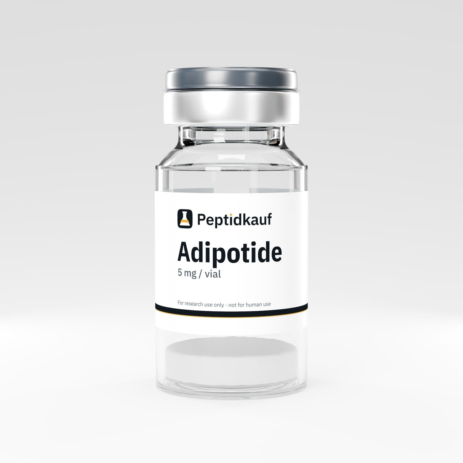 Adipotide 5 mg Vial mit Peptidkauf-Etikett und Chargennummer
