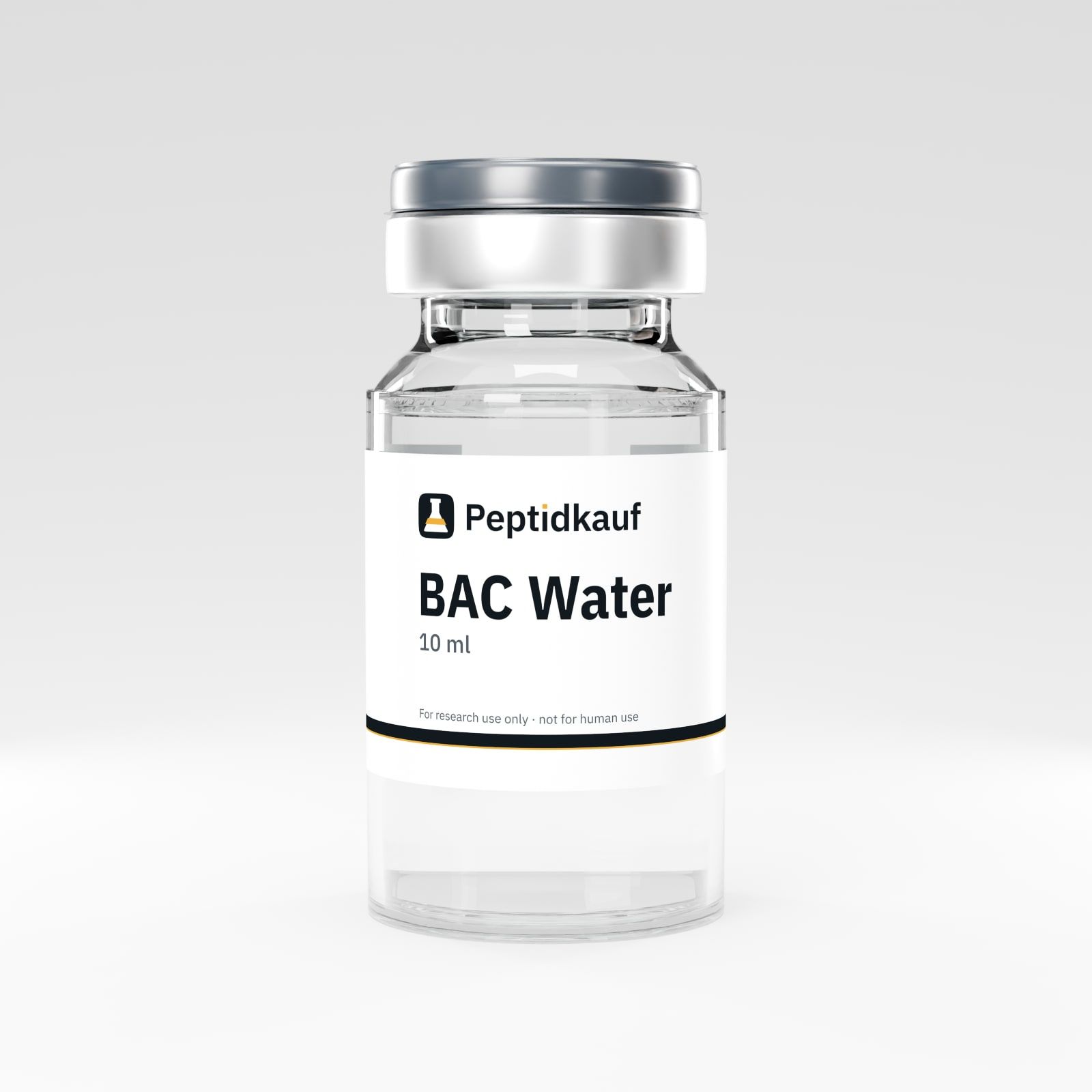 BAC Wasser (bakteriostatisches Wasser) 10 ml mit Peptidkauf-Etikett