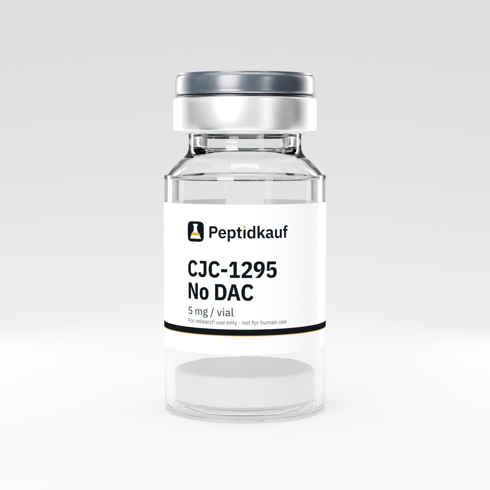 CJC-1295 No DAC 5 mg vial with Peptidkauf label and batch number