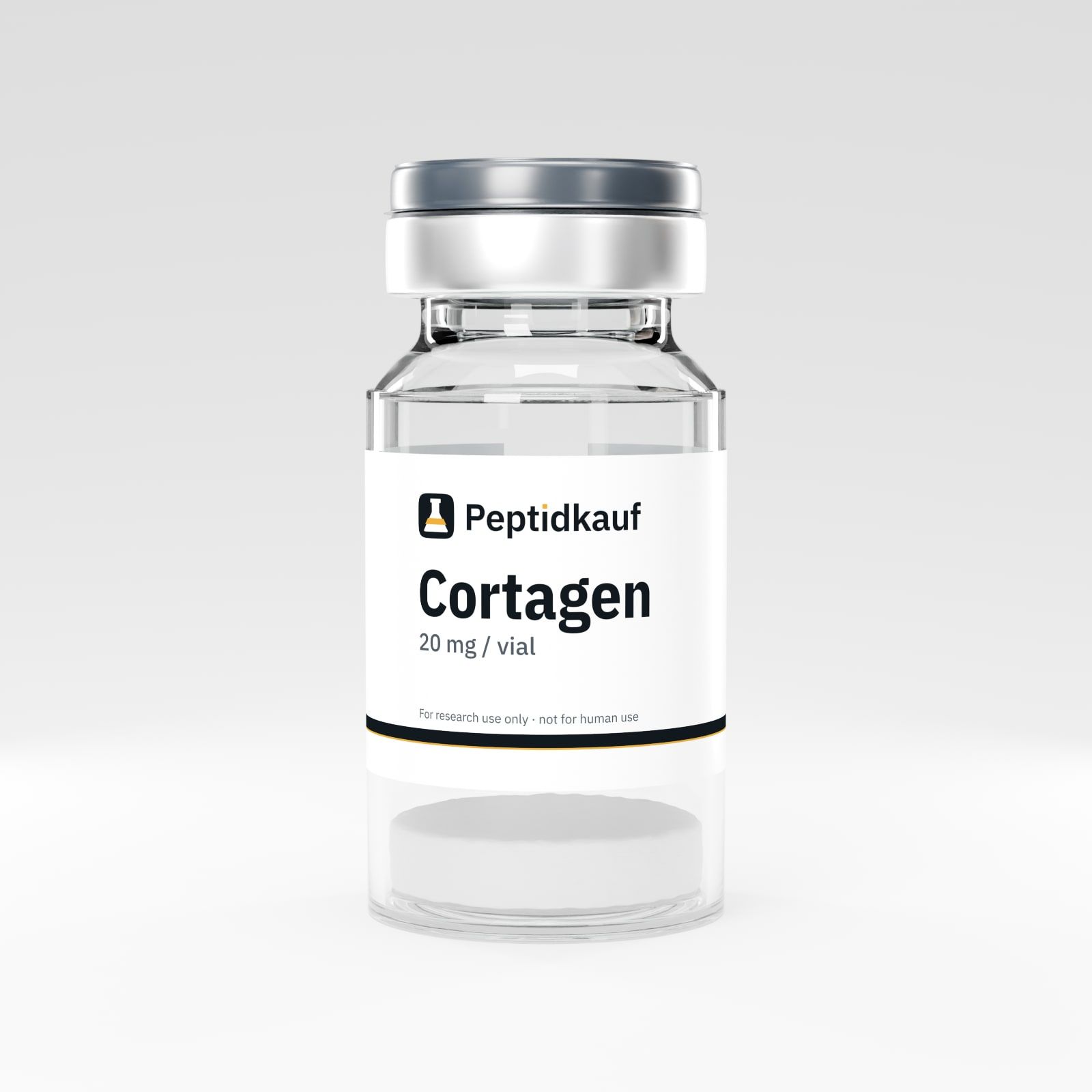Cortagen 20 mg vial with Peptidkauf label and batch number