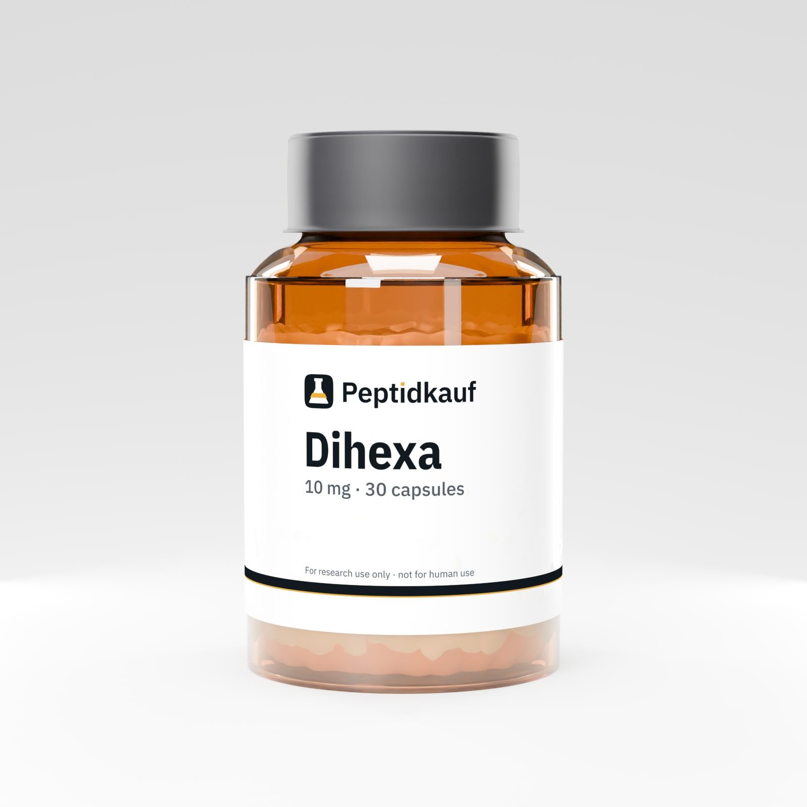 Dihexa Kapseln 10 mg × 30 mit Peptidkauf-Etikett