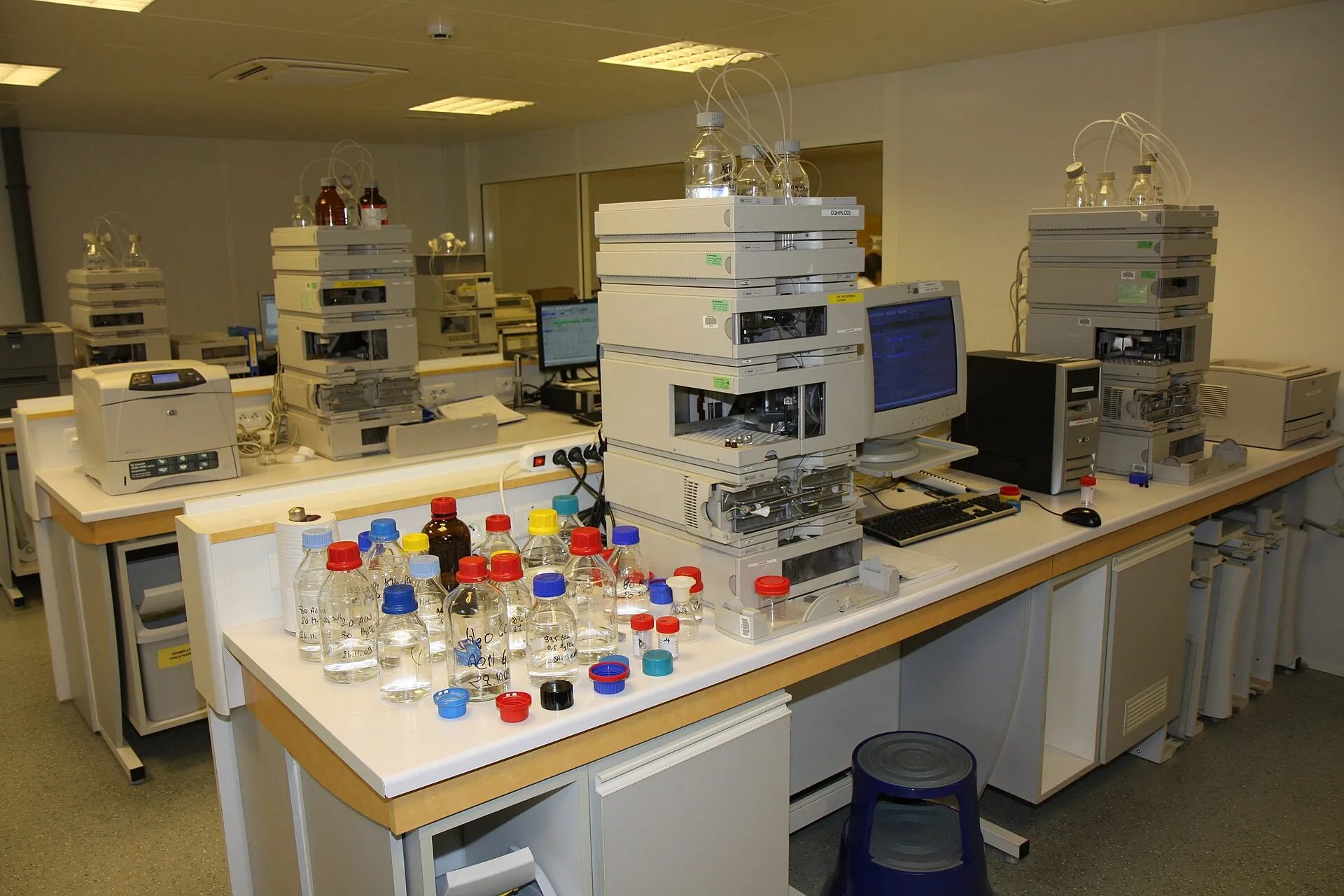 Liquid chromatograph in an analytical laboratory